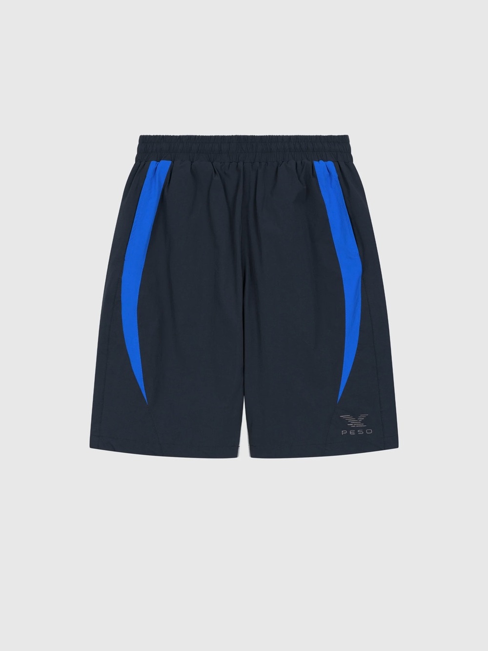 Men’s Navy Athletic Shorts with Royal Blue Accents